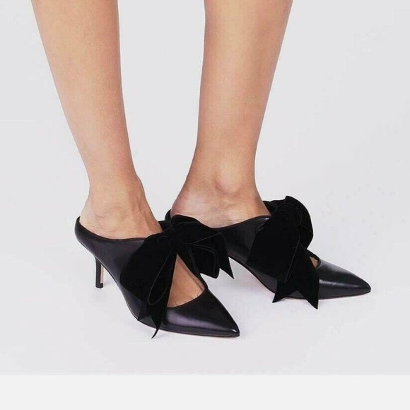 Tory Burch Black Leather Clara Mules Size 6M - Picture 12 of 12